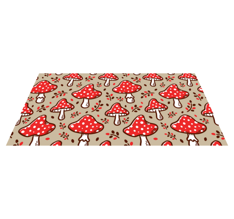 Vibrant Fungal Motifs vinyl rug flowers - TenStickers