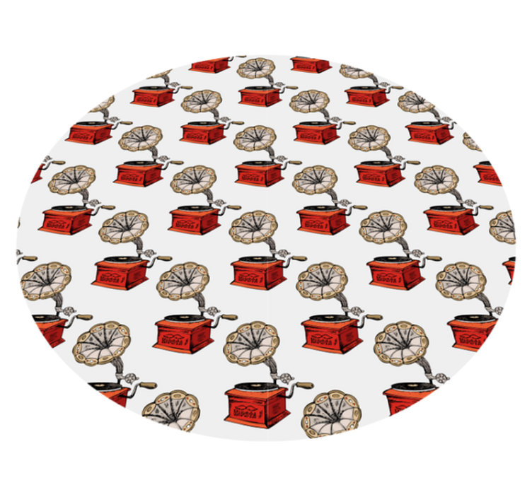 Texture vinyl rug retro music boxes - TenStickers