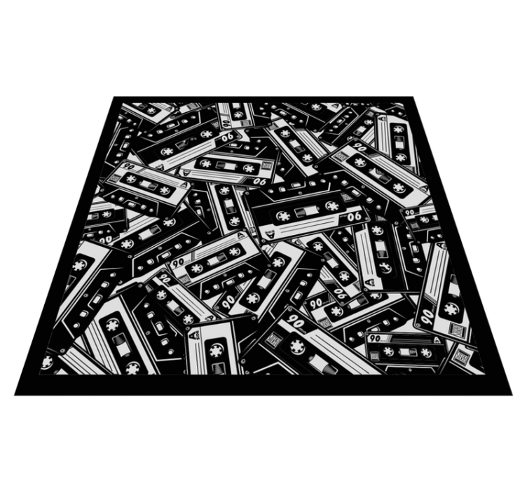 Cassette Tape Motif teenage bedroom vinyl rug - TenStickers