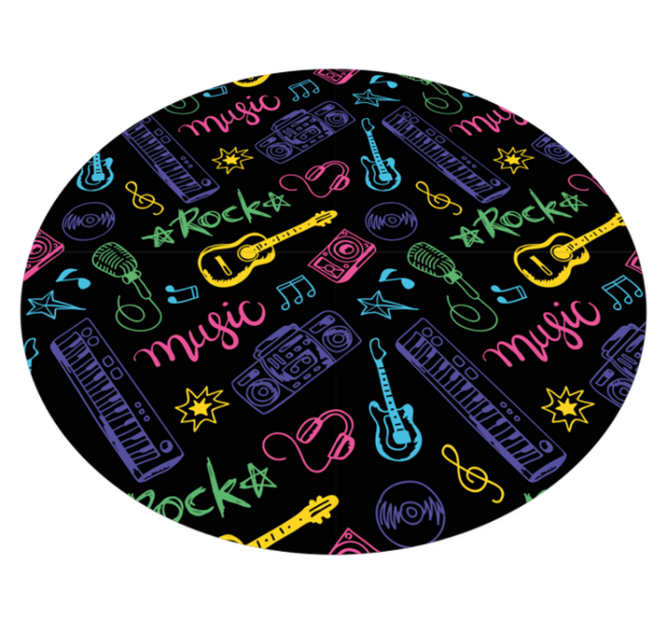 Musical Icons Pattern teenage bedroom vinyl rug - TenStickers