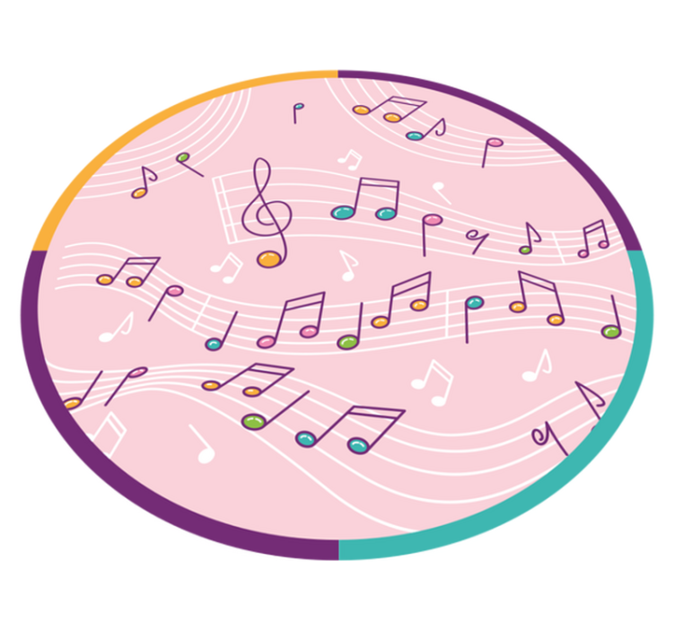Musical Notes Motif teenage bedroom vinyl rug - TenStickers