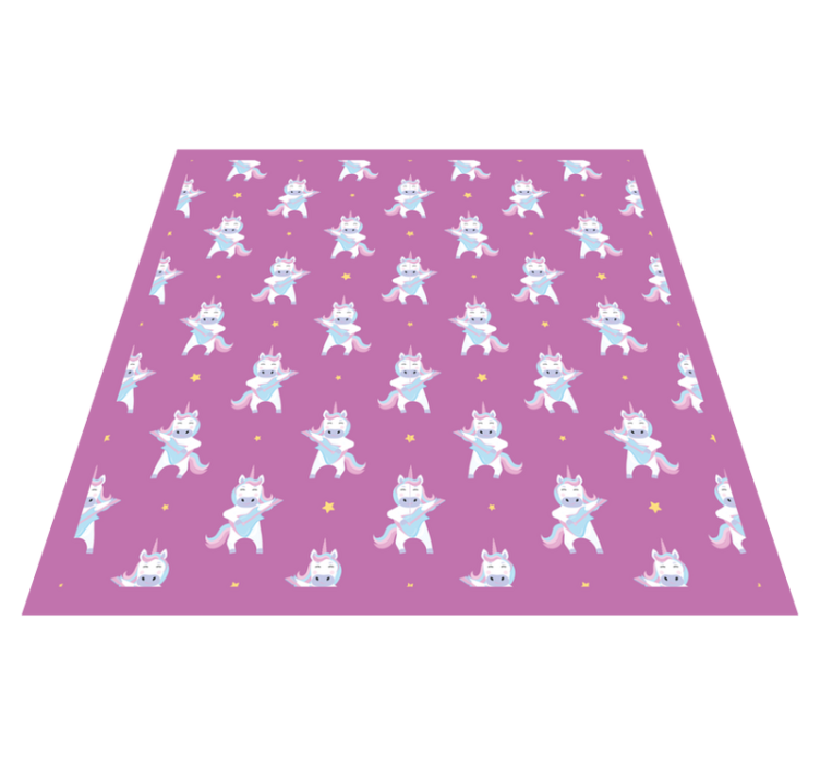 Whimsical Unicorn Motif vinyl rug - TenStickers