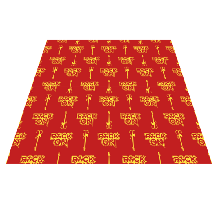 Music pattern retro guitars square vinyl rug - TenStickers