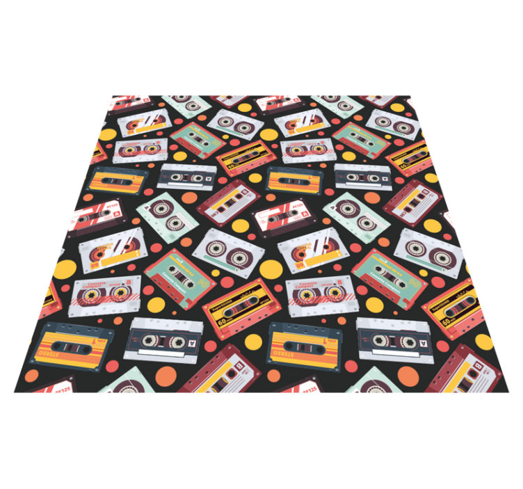Texture vinyl rug in retro cassette style - TenStickers