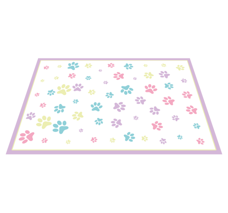 Animal print vinyl rug in paw print style - TenStickers