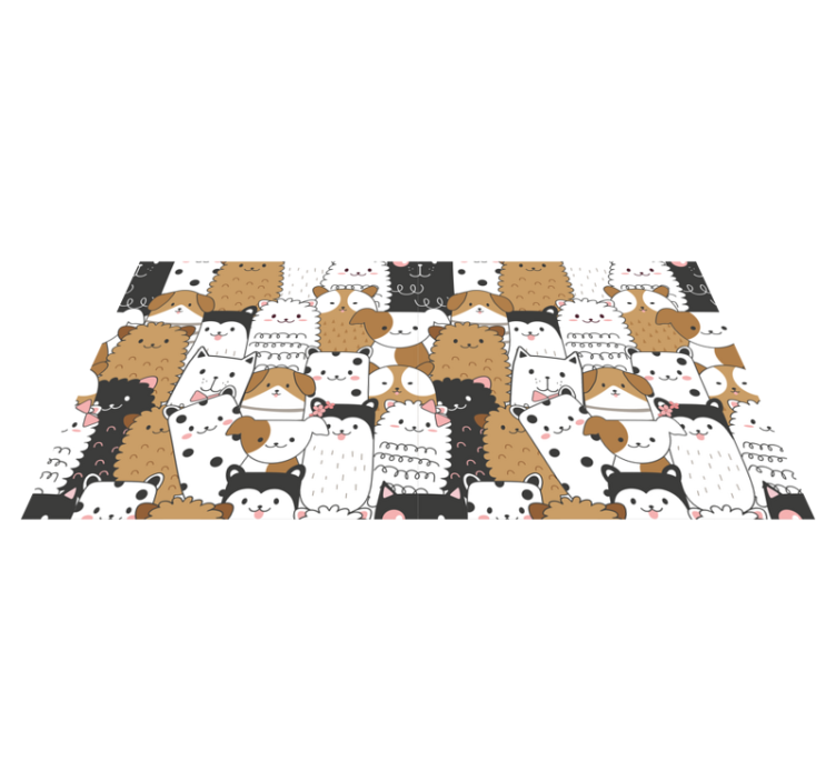 Charming Animal Faces animal vinyl rug - TenStickers