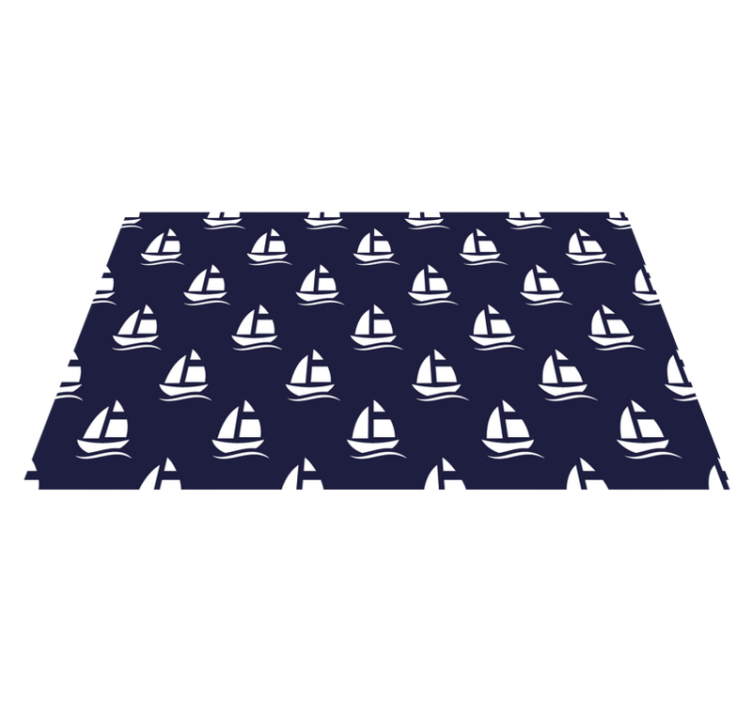 Navy blue nautical pattern living room rug - TenStickers