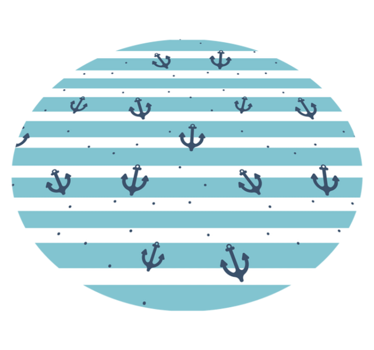 Blue maritime stripes vinyl rug bathroom - TenStickers