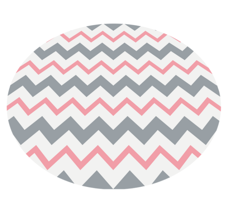 Nordic vinyl rug in grey and pink chevron - TenStickers