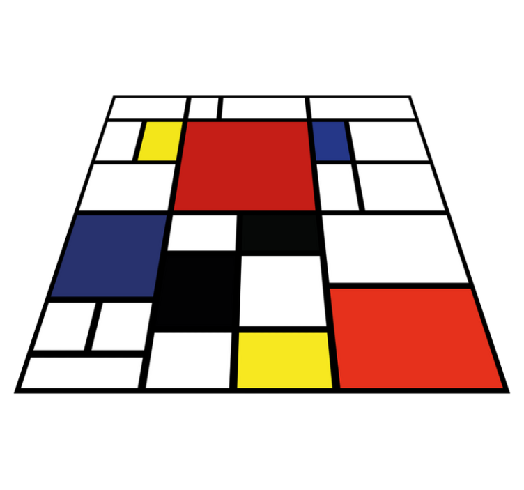 Modern vinyl rug with vibrant geometric design - TenStickers