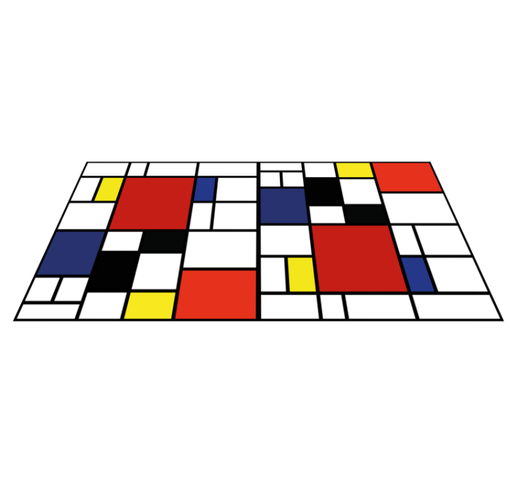Color Block Pattern modern vinyl rug - TenStickers