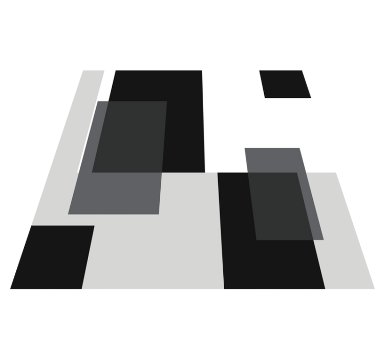 Modern vinyl rug in abstract square design - TenStickers