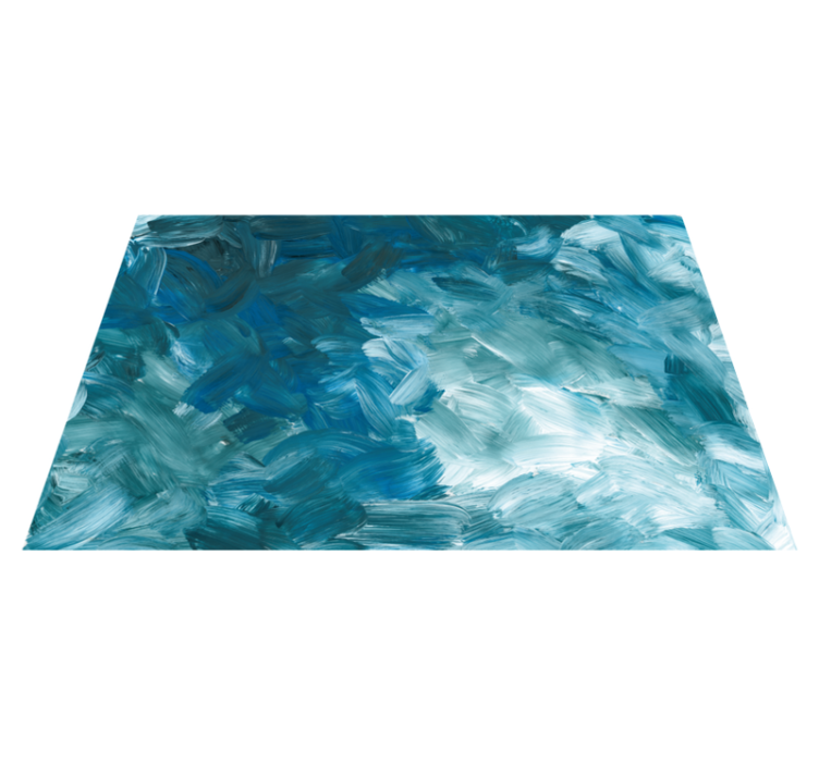 Vinyl rug in marine brush strokes design - TenStickers