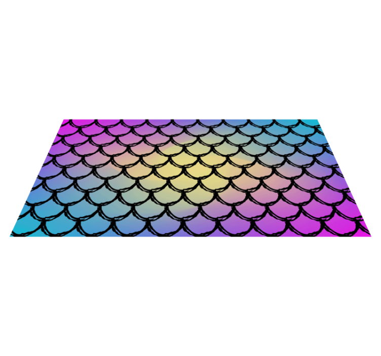 Rectangular vinyl rug with vibrant scales pattern - TenStickers
