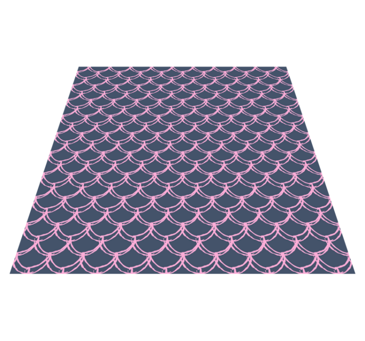 Vinyl rug bathroom with pink scallop lines - TenStickers
