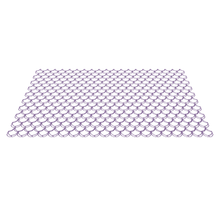 Vinyl rug bathroom with scalloped purple design - TenStickers