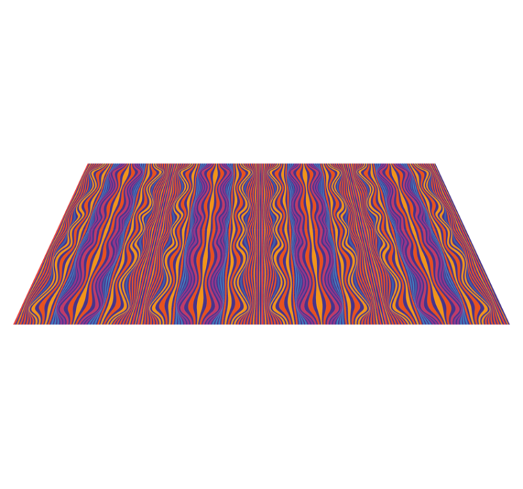 Geometric vinyl rug with colorful wavy lines - TenStickers