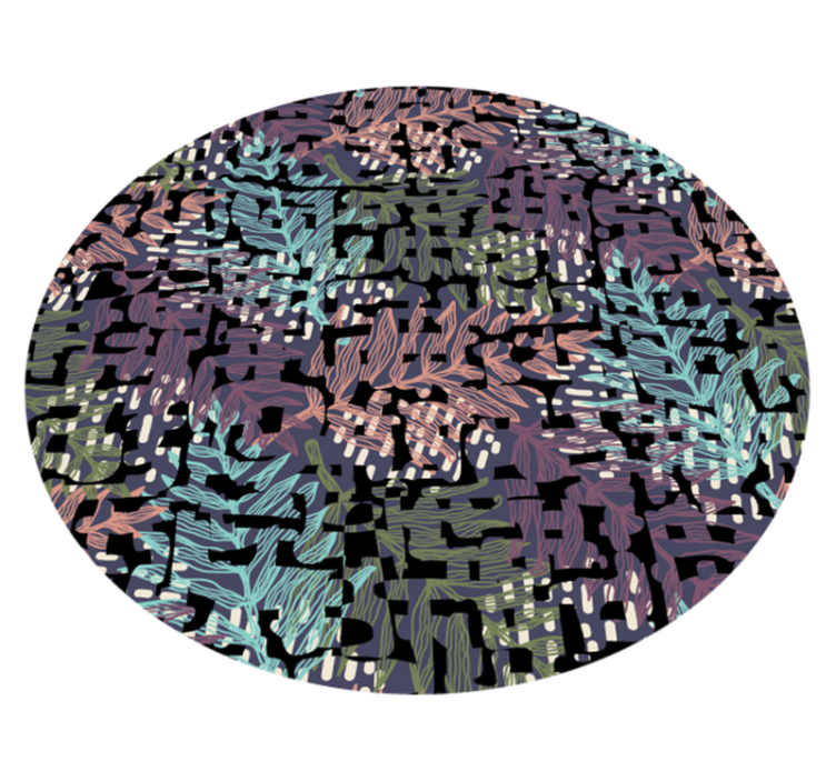 Leafy botanical elements vinyl rug flowers - TenStickers