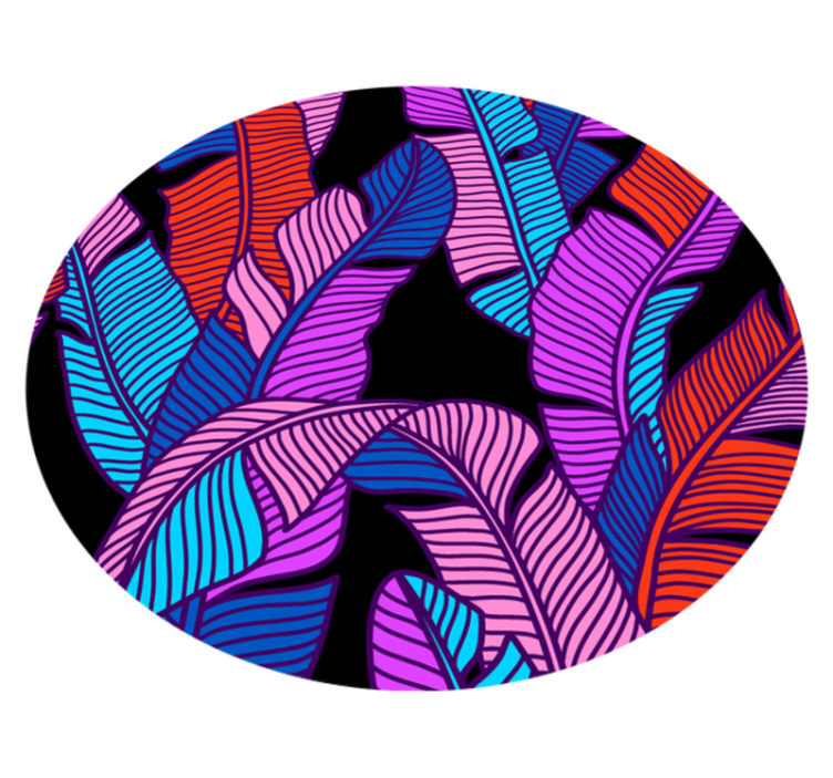 Lively leaf elements vinyl rug flowers - TenStickers