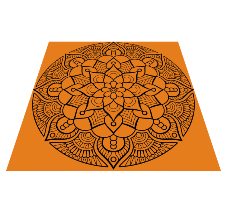 Mandala vinyl rug orange mandala pattern - TenStickers