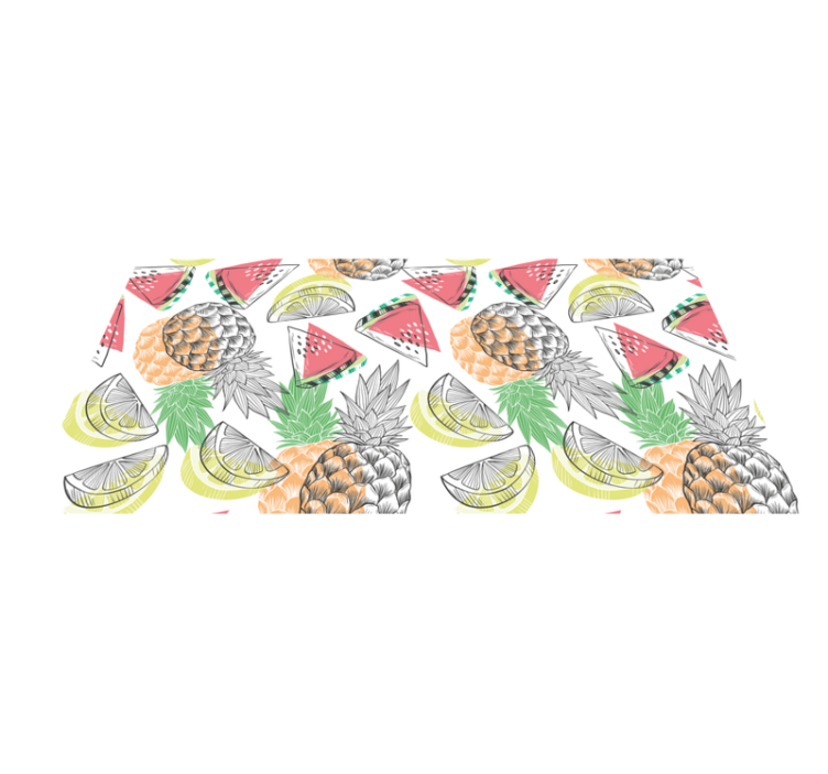 Fruity Tropical Charm vinyl rug flowers - TenStickers