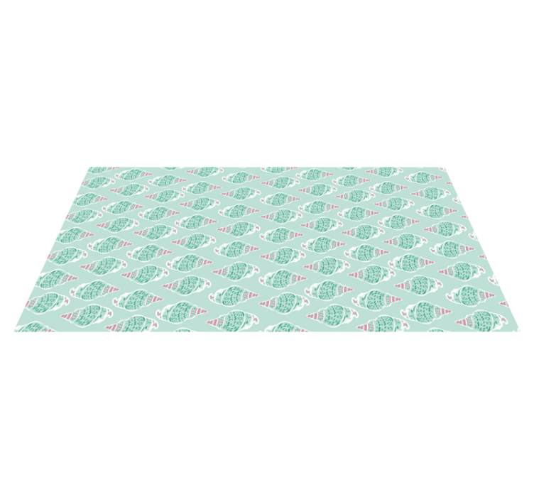 Green seashell concept vinyl rug bathroom - TenStickers