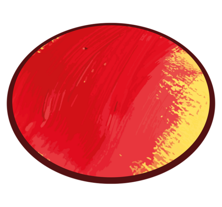 Red paint yellow background modern vinyl rug - TenStickers