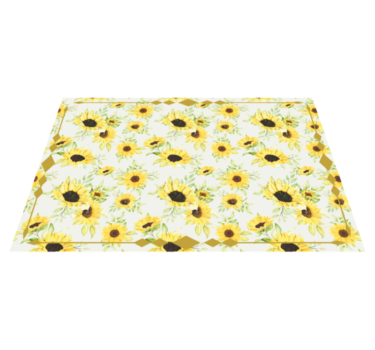Sunny Floral Pattern vinyl rug flowers - TenStickers