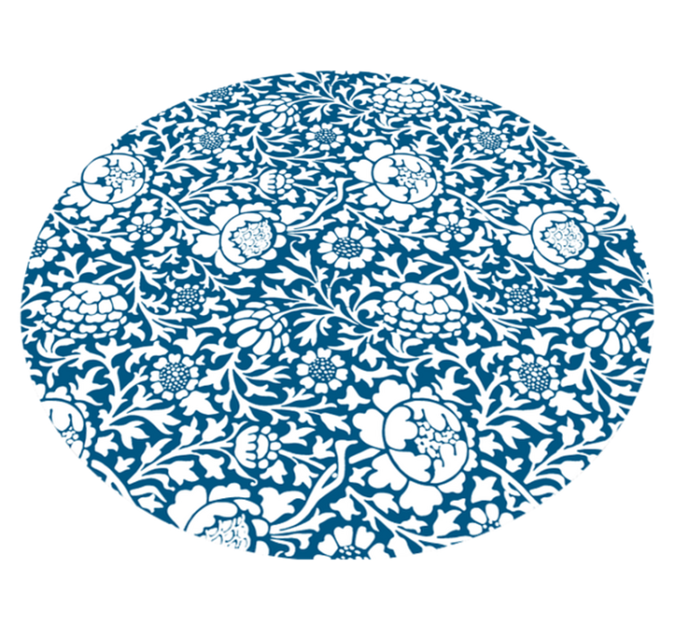 Floral Pattern Style vinyl rug flowers - TenStickers