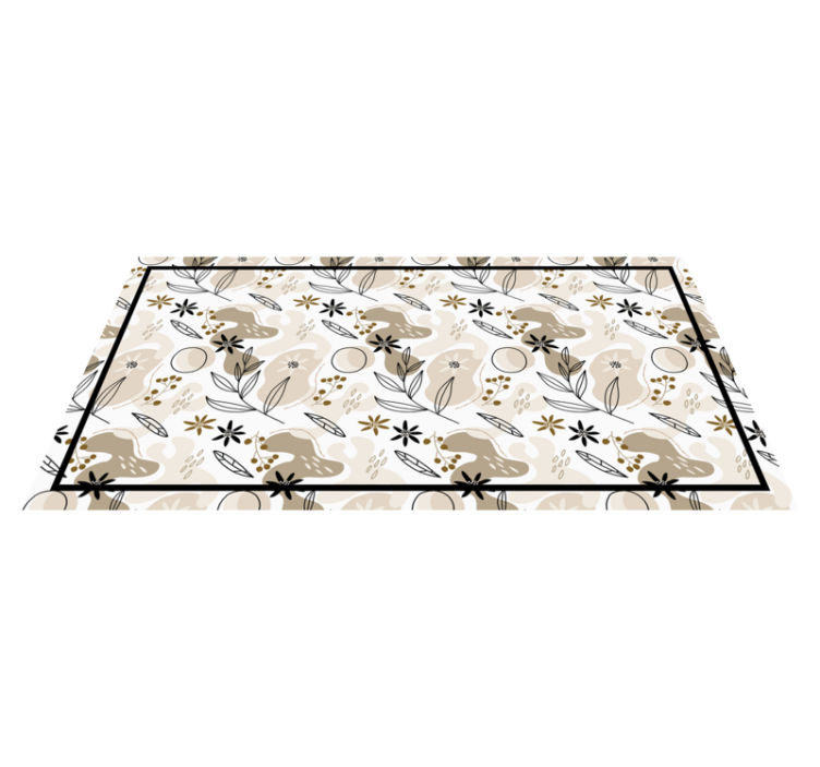 Beige foliage elements vinyl rug flowers - TenStickers