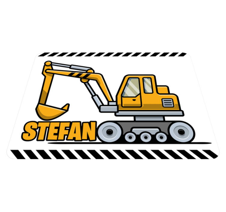 Custom construction vehicle vinyl rug - TenStickers