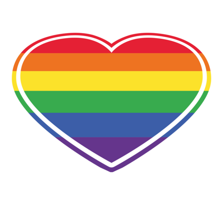 Heart Rainbow Pattern texture vinyl rug - TenStickers