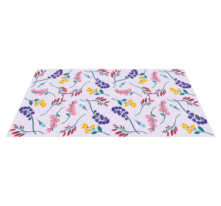 Purple subtle pattern vinyl rug flowers - TenStickers
