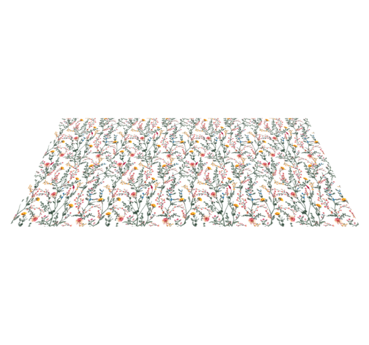 Botanical Oasis vinyl rug flowers - TenStickers