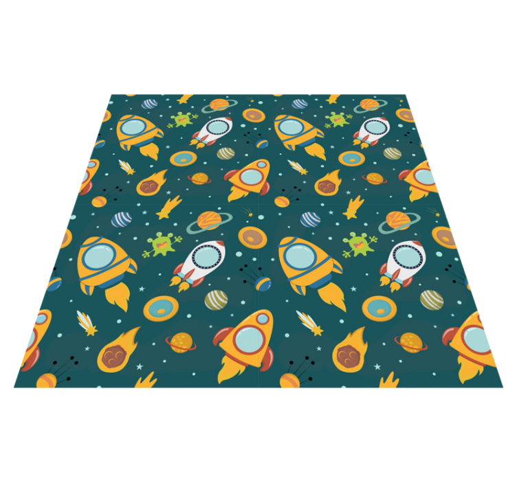 Rocket space adventure star vinyl rug - TenStickers