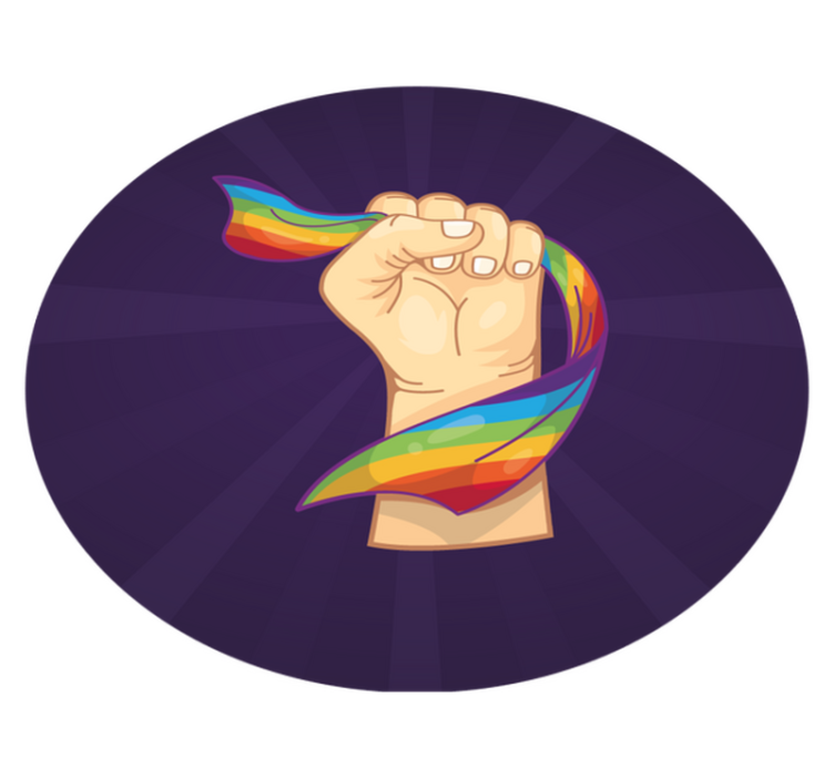 Proud Rainbow Fist teenage bedroom vinyl rug - TenStickers