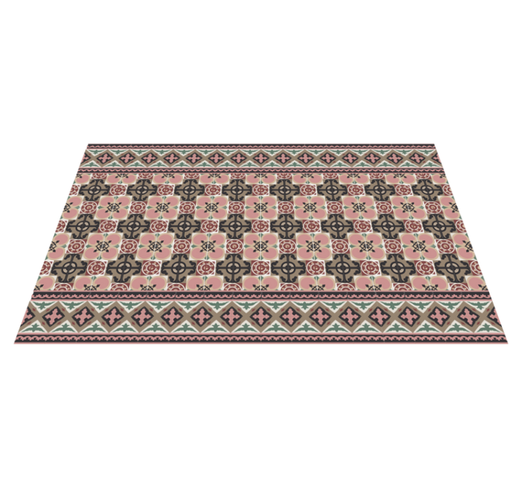 Retro Botanical Motif kitchen vinyl rug - TenStickers