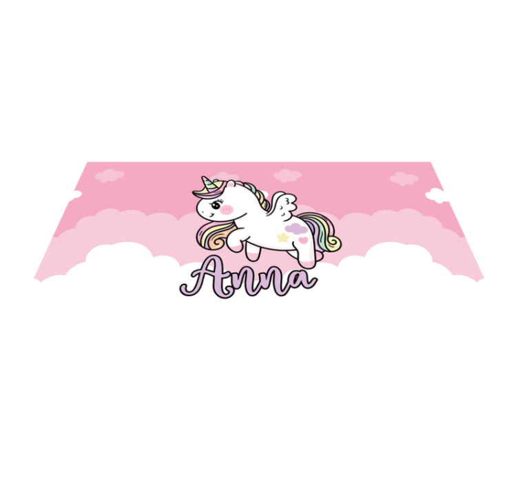 Customisable pink unicorn vinyl rug - TenStickers