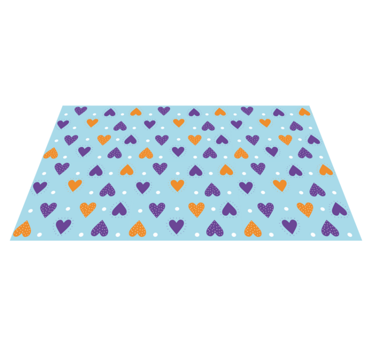 Colorful heart pattern teenage bedroom vinyl rug - TenStickers