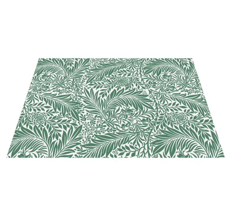 Green Foliage Pattern vinyl rug flowers - TenStickers