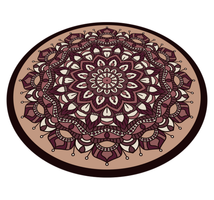 Earth colors detailed mandala mandala vinyl rug - TenStickers