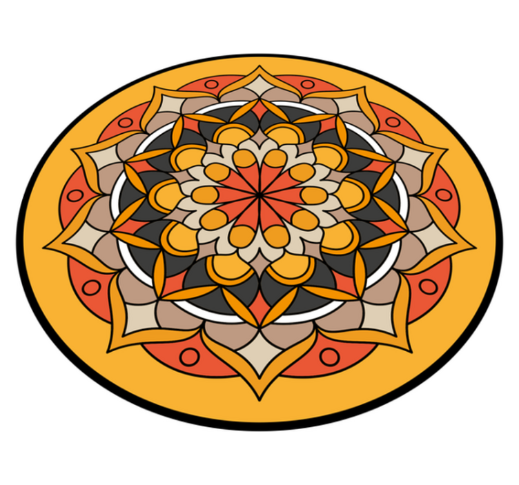 Vibrant Mandala Element circular vinyl rug - TenStickers