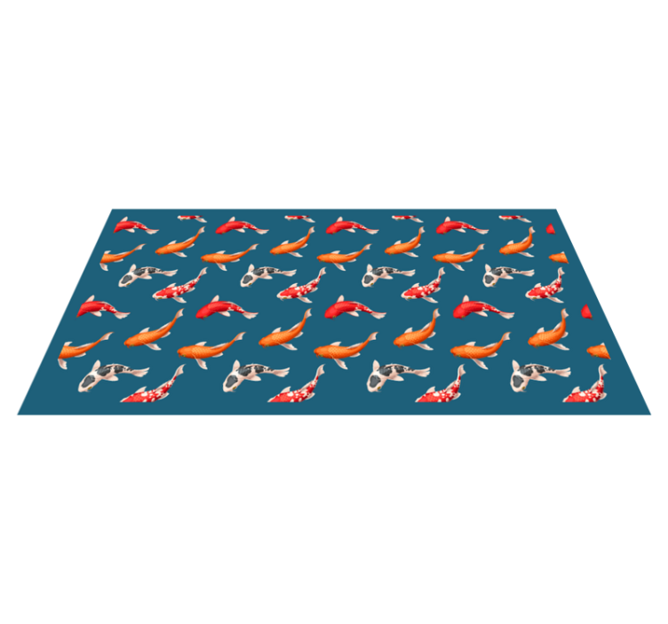 Koi Fish Pattern nature vinyl rug - TenStickers