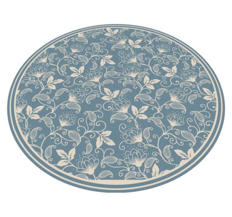 Botanical Whirl Element vinyl rug flowers - TenStickers