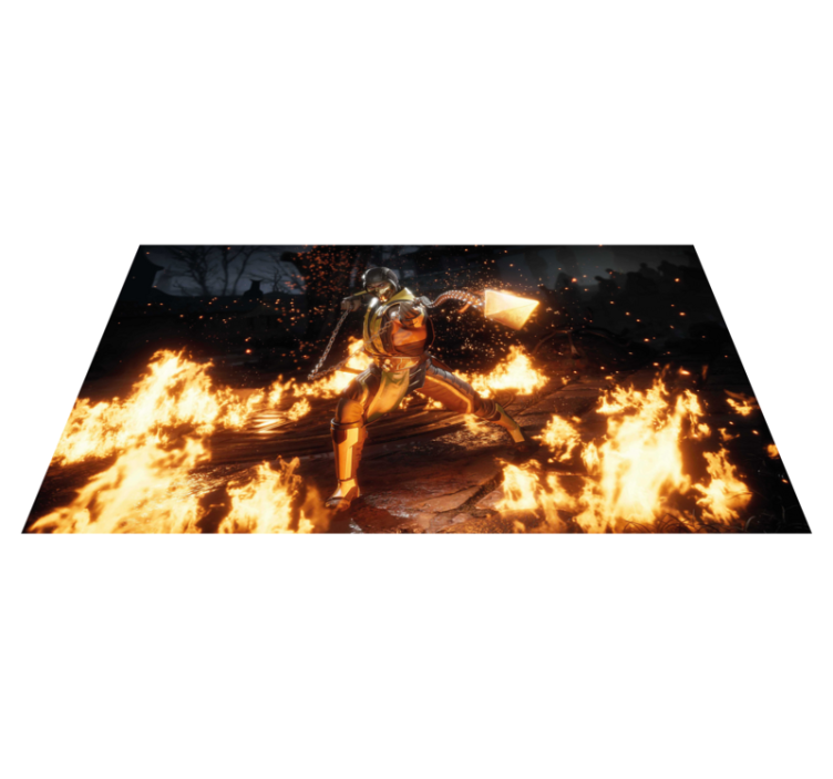 Fiery character action teenage bedroom vinyl rug - TenStickers