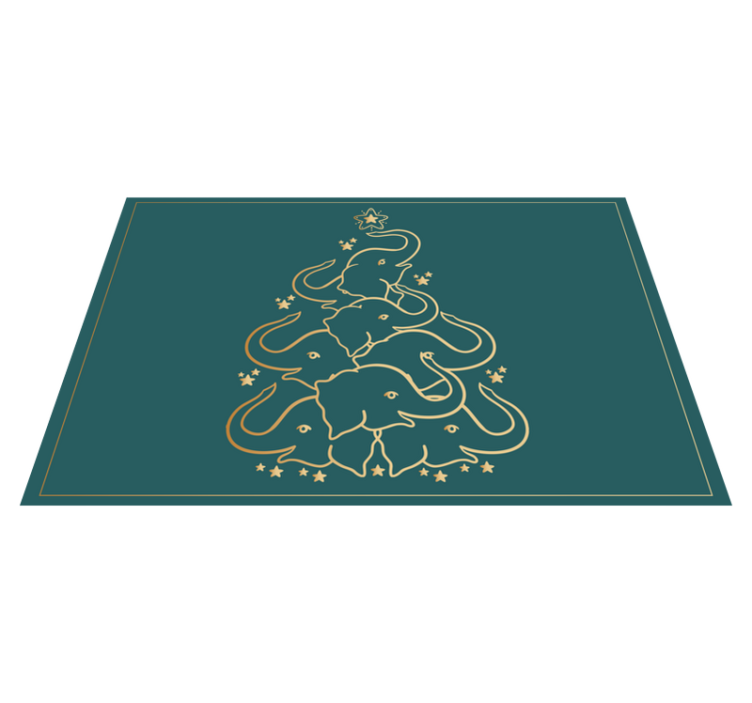 Elephant tree simulation christmas vinyl rug - TenStickers