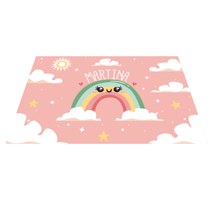 Cute Rainbow Scene custom vinyl rug - TenStickers