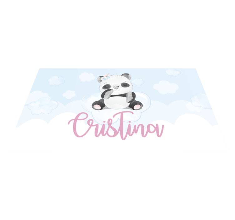 Cute Panda Illustration custom vinyl rug - TenStickers