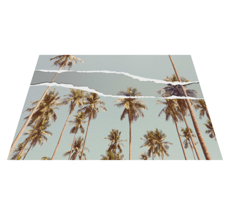 Palm Tree Oasis nature vinyl rug - TenStickers