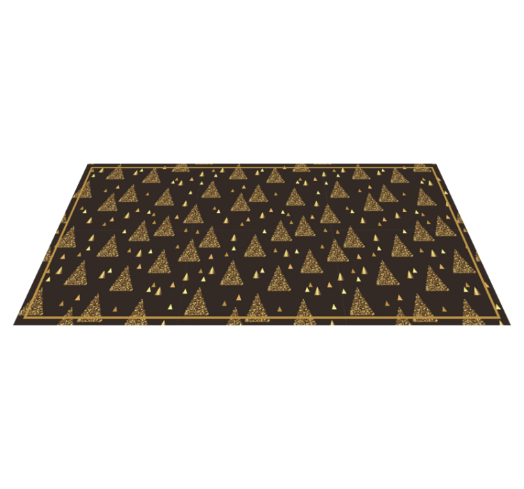 Trees gold effect Xmas  Christmas vinyl rug - TenStickers